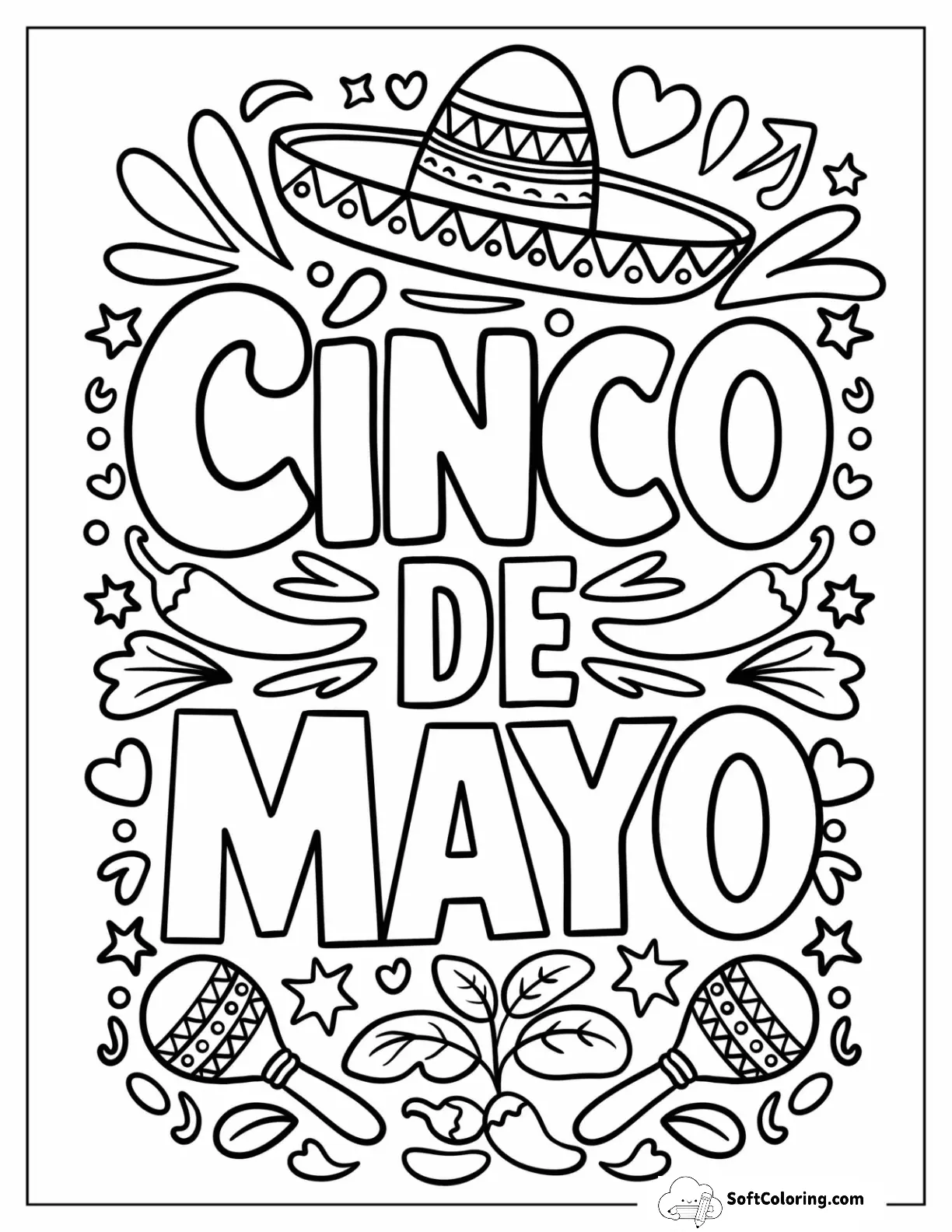 Fun Cinco De Mayo Fiesta Lettering