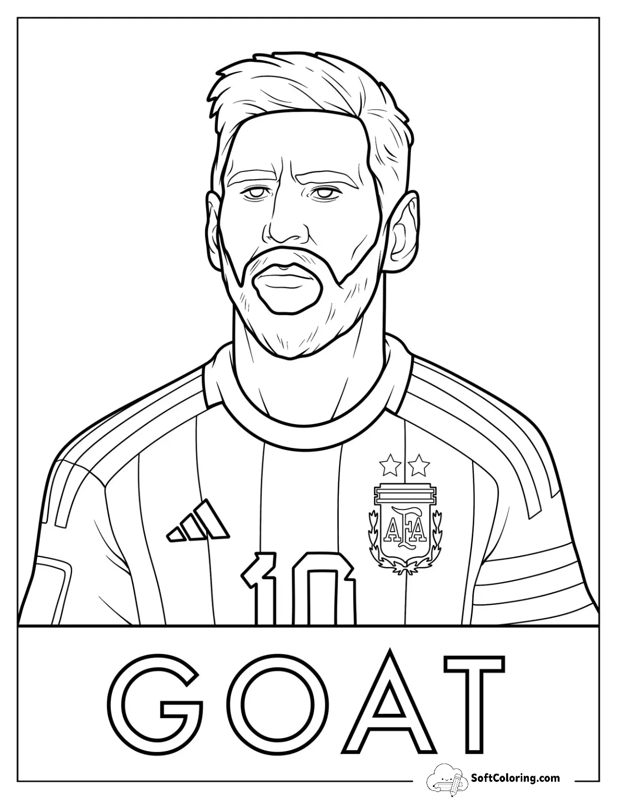 Goat Lionel Lionel Messi Coloring Page In Argentina Jersey