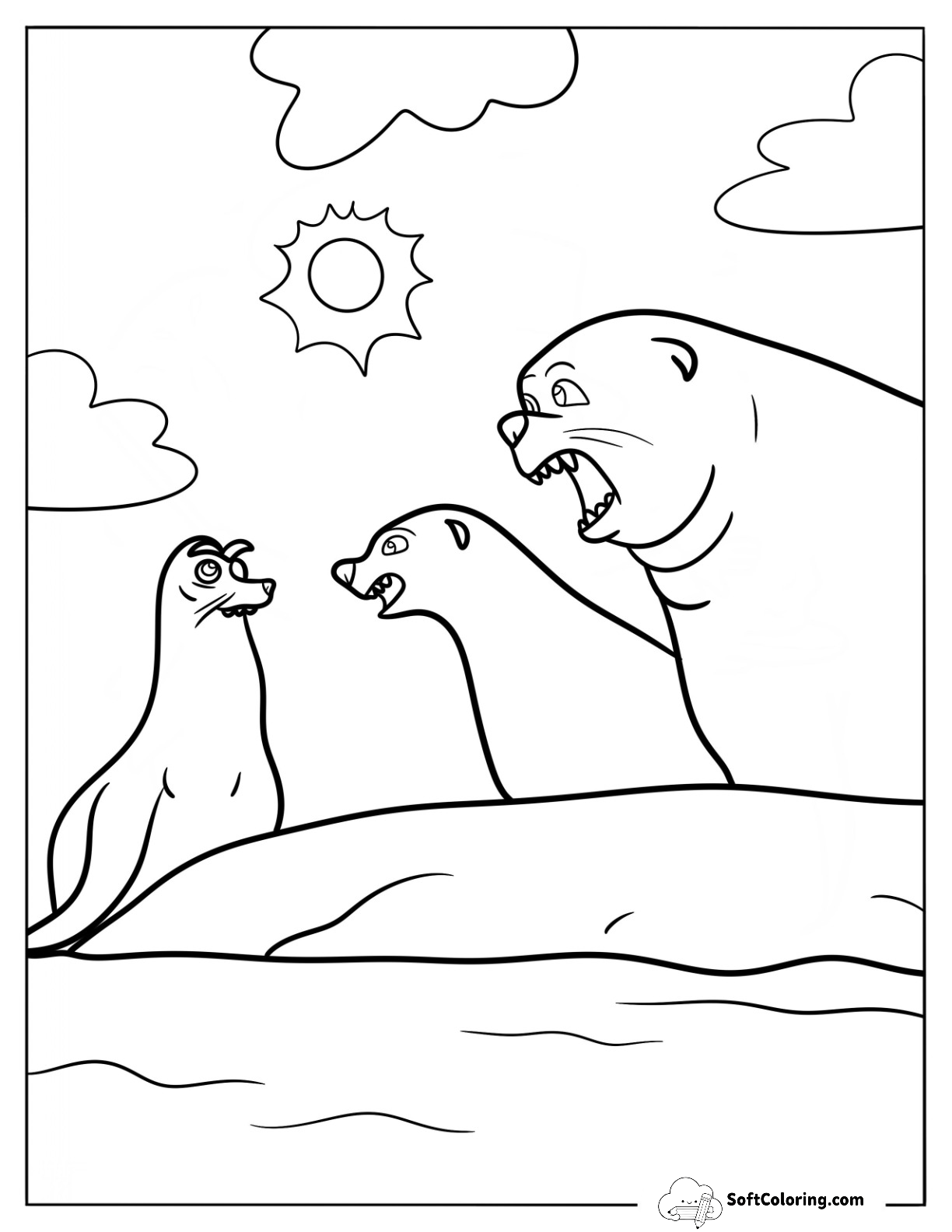 Finding Dory Coloring Page Of Gerald, Fluke, And Rudder