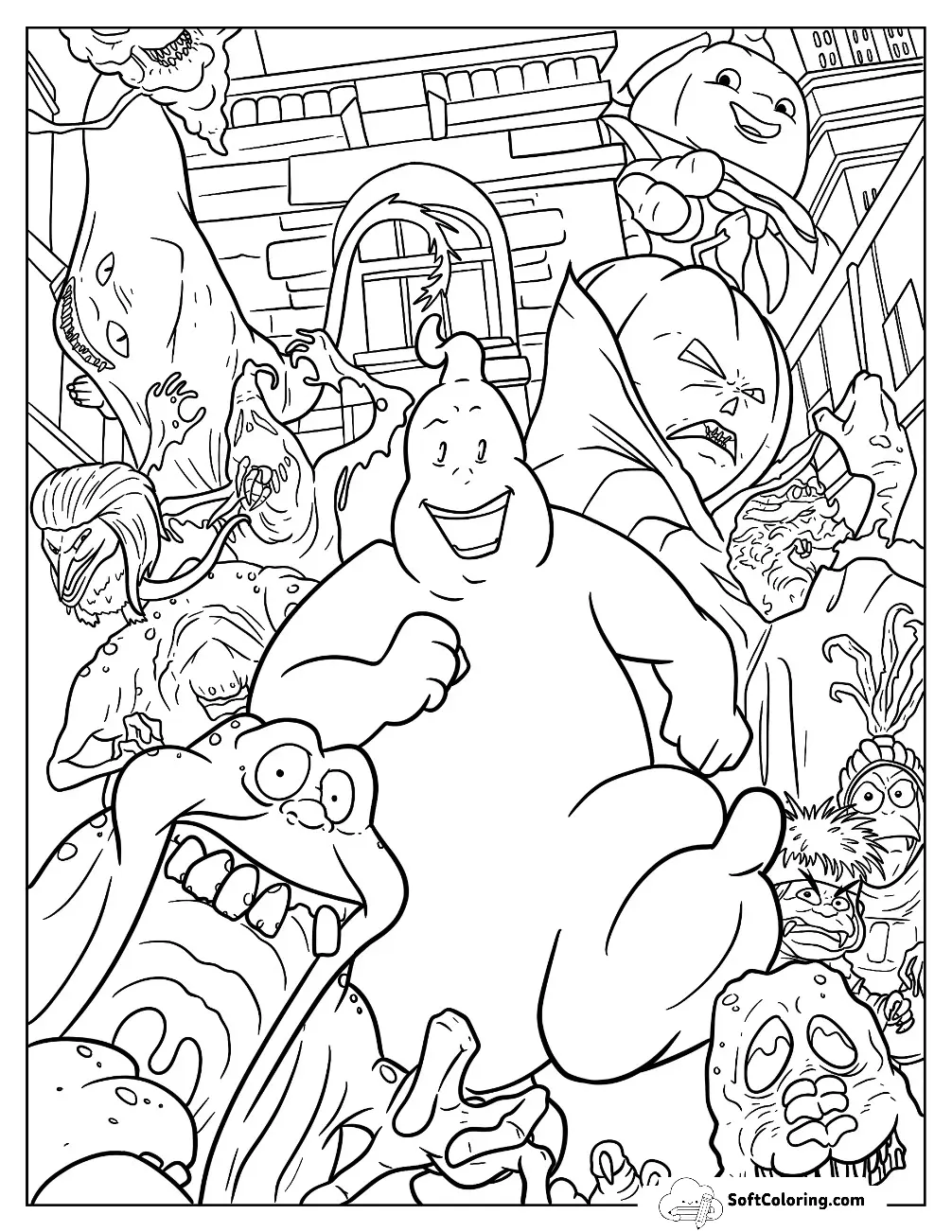 Ghostbusters Coloring Page Monsters And Ghouls