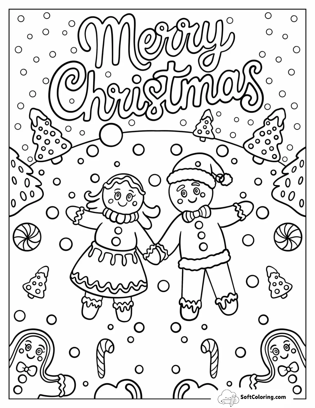 Gingerbread Man Of Couple In A Winter Wonderland