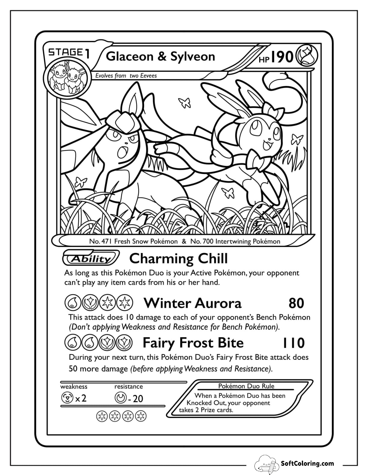 Glaceon And Sylveon Charming Chill Pokemon Card