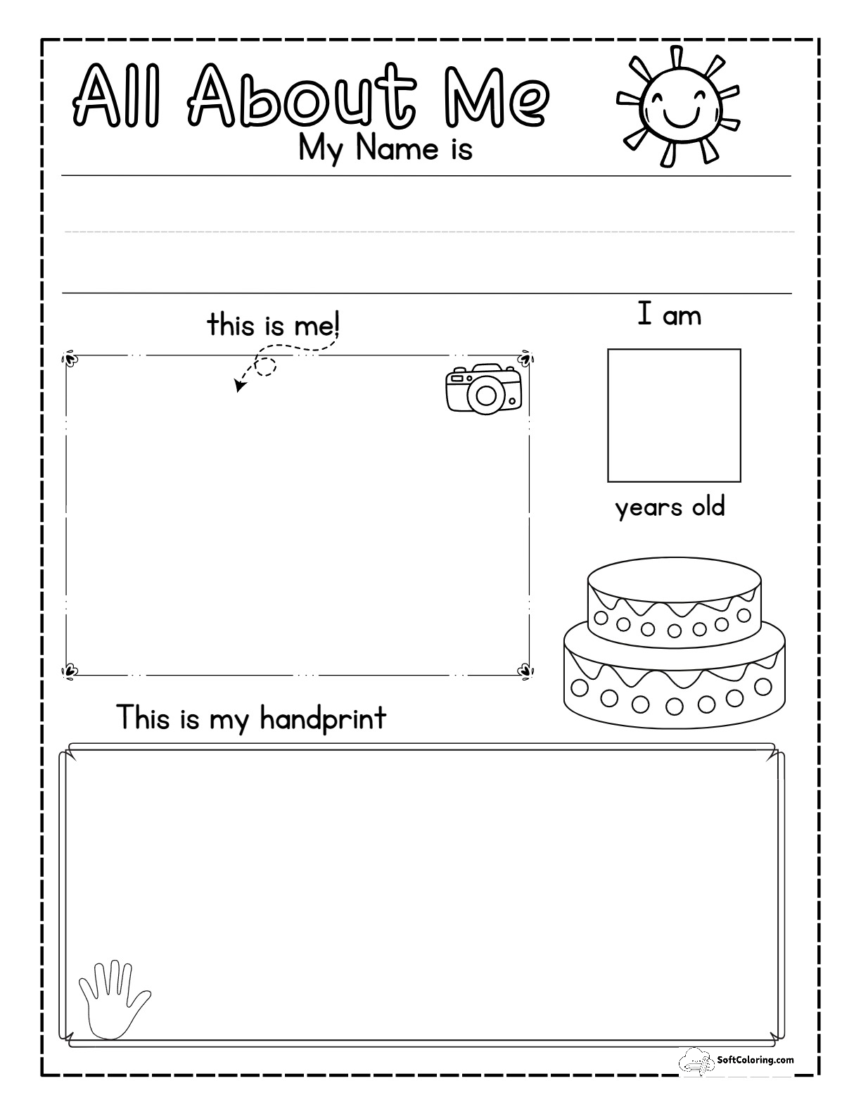 Grade 1 All About Me Printable Worksheet