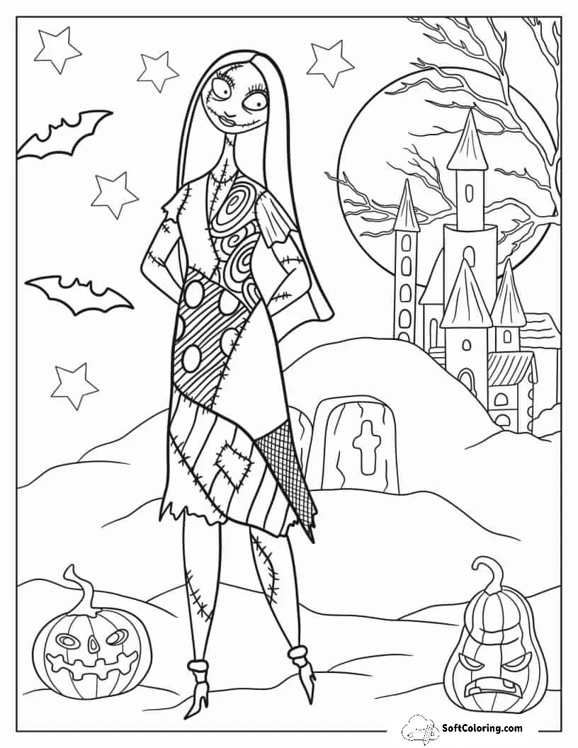 Halloween Coloring Page Of Sally