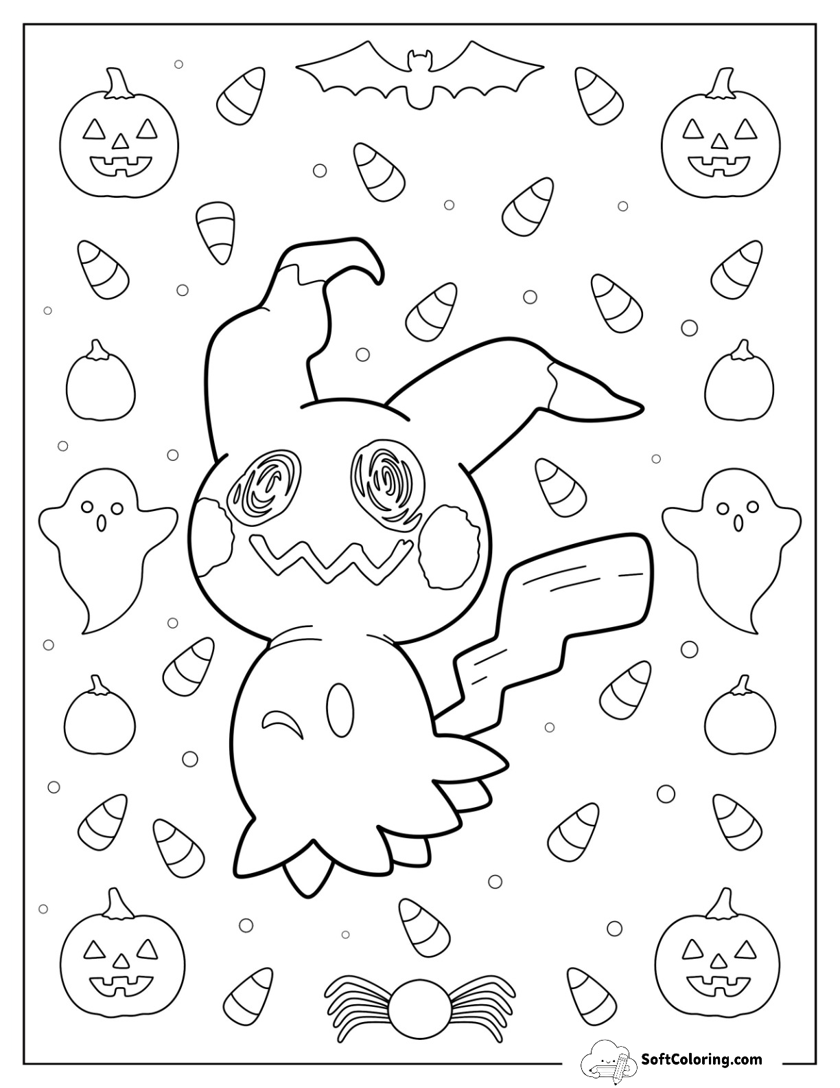 Halloween Pokemon Coloring Page Mimikyu