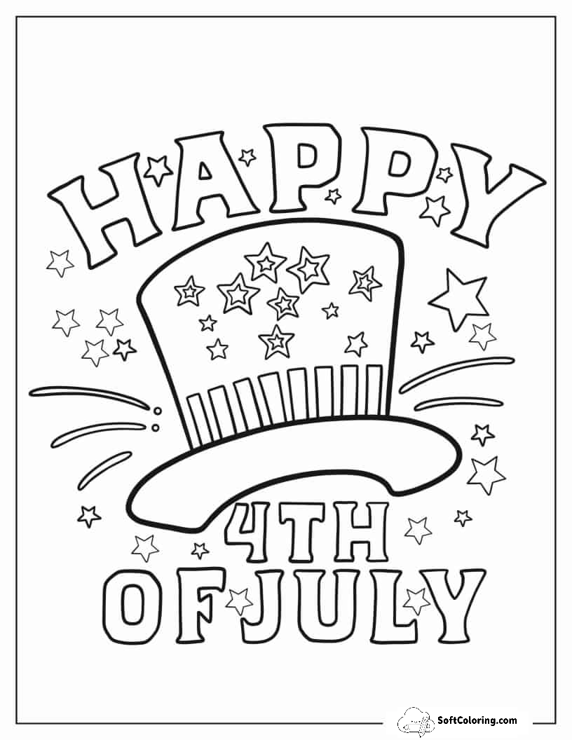 Happy 4Th July Coloring Page