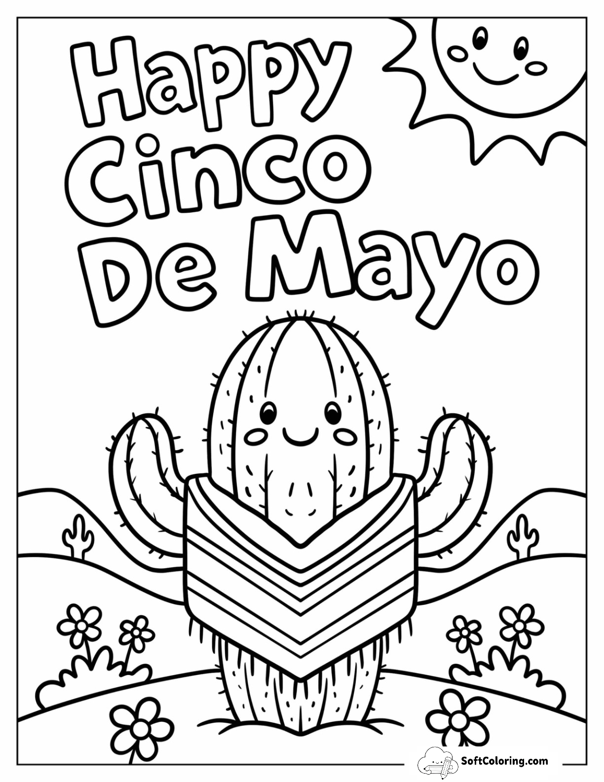 Happy Cinco De Mayo Cactus In A Serape