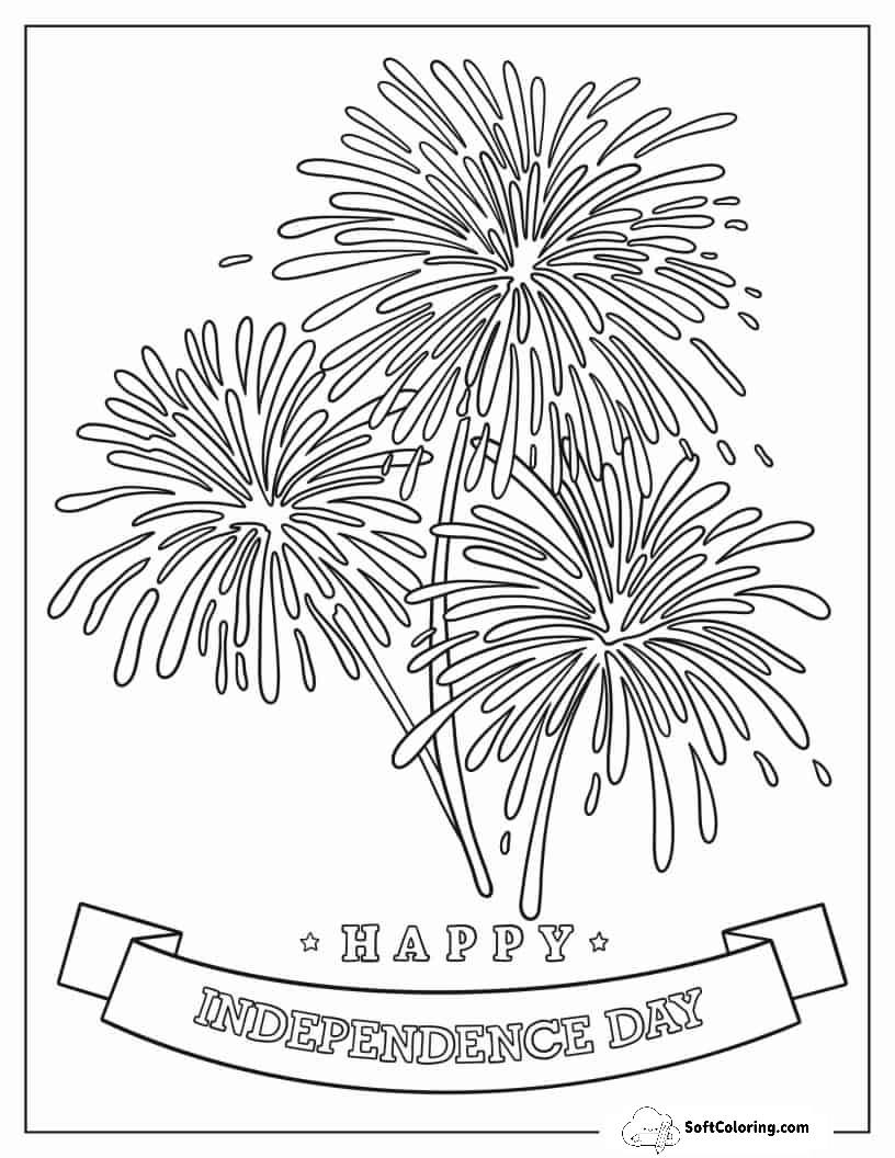 Happy Independence Day Coloring Page