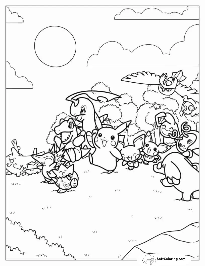 Happy Pokemon Creatures To Color