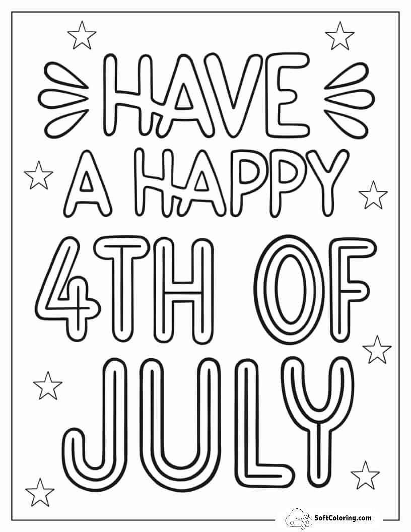 Have A Happy 4Th Of July To Color