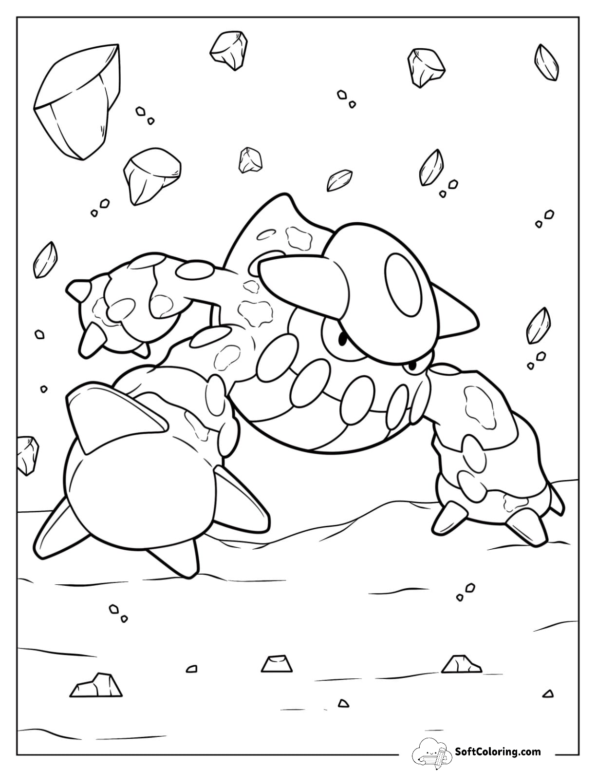 Legendary Pokemon Coloring Page Of Heatran In Battle