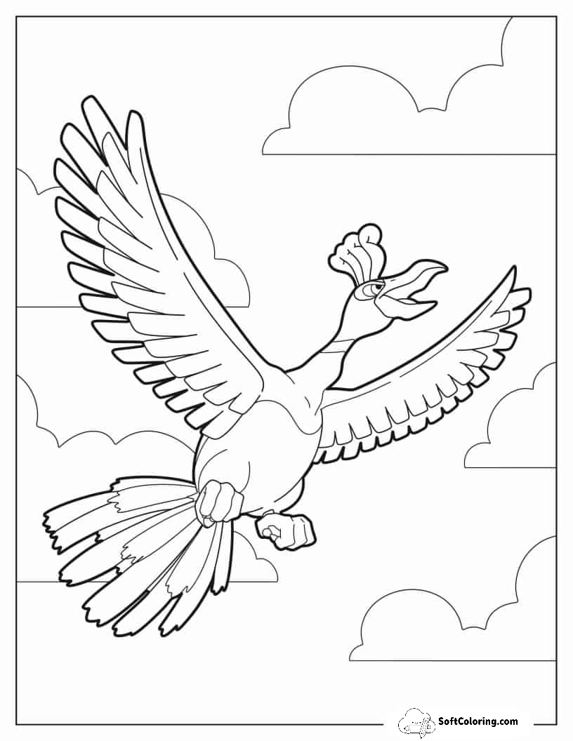 Ho-Oh Pokemon Soaring In The Sky