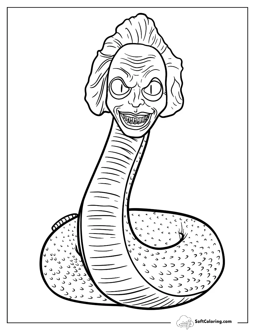 Horrifying Beetlejuice Coloring Page Snake