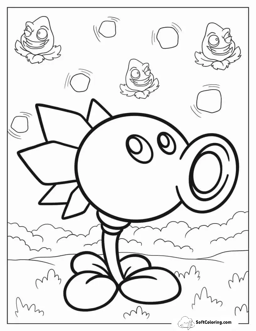Ice Peashooter To Color