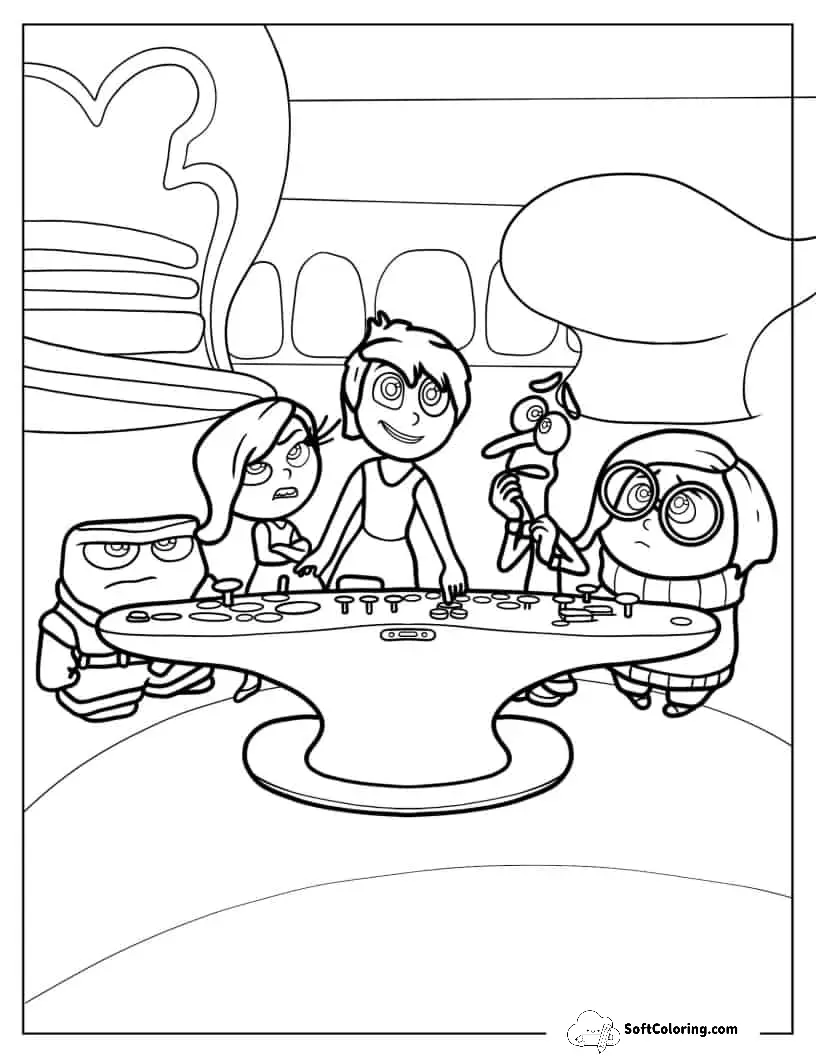 Inside Out Characters At The Control Panel