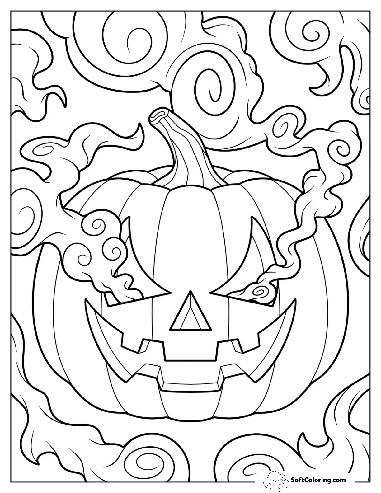 Jack O Lantern With Smoke Coming Out Of Its Eyes