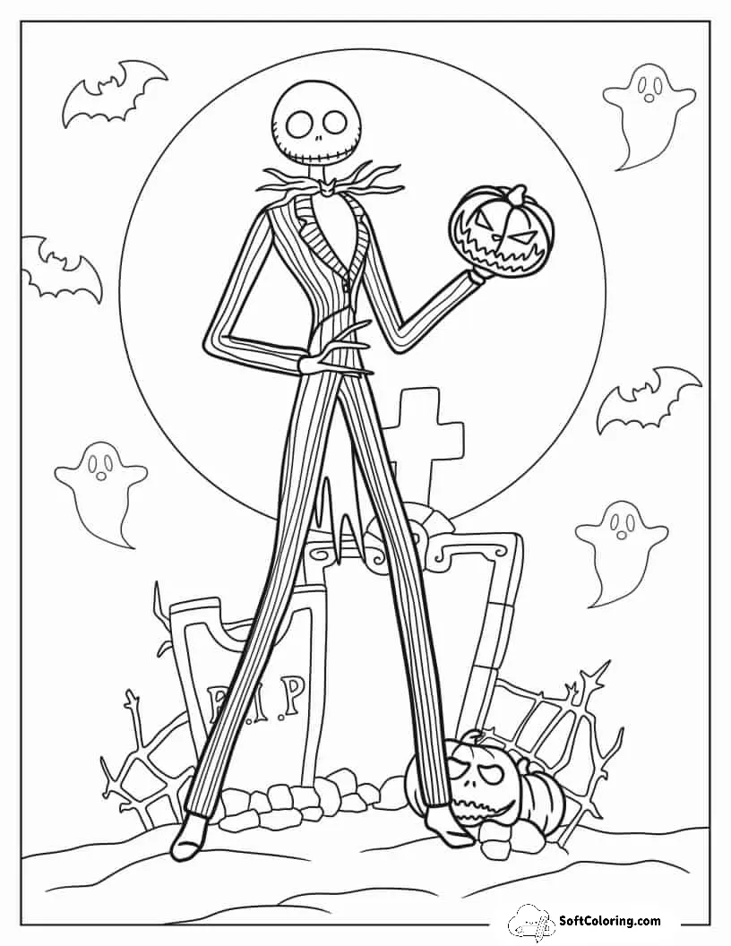 Jack Skellington In Cemetery