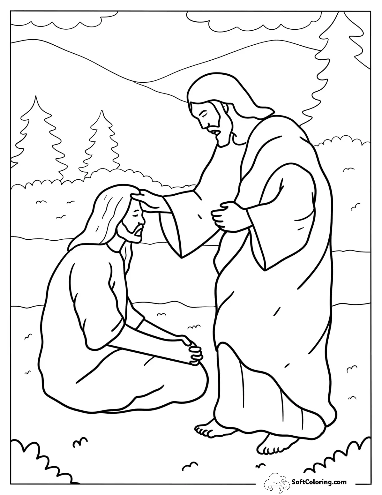 Jesus Coloring Page Healing The Sick On The Side Of The Road