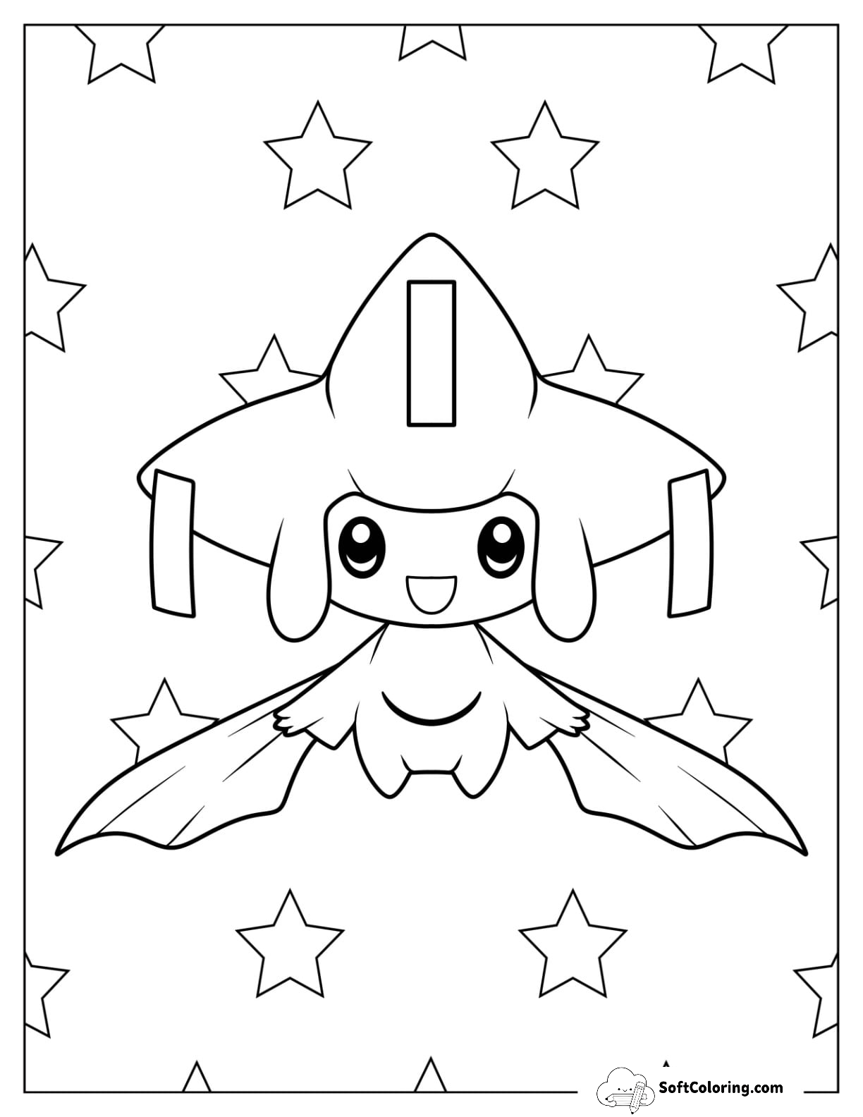 Jirachi Fairy Legendary Pokemon Coloring Page