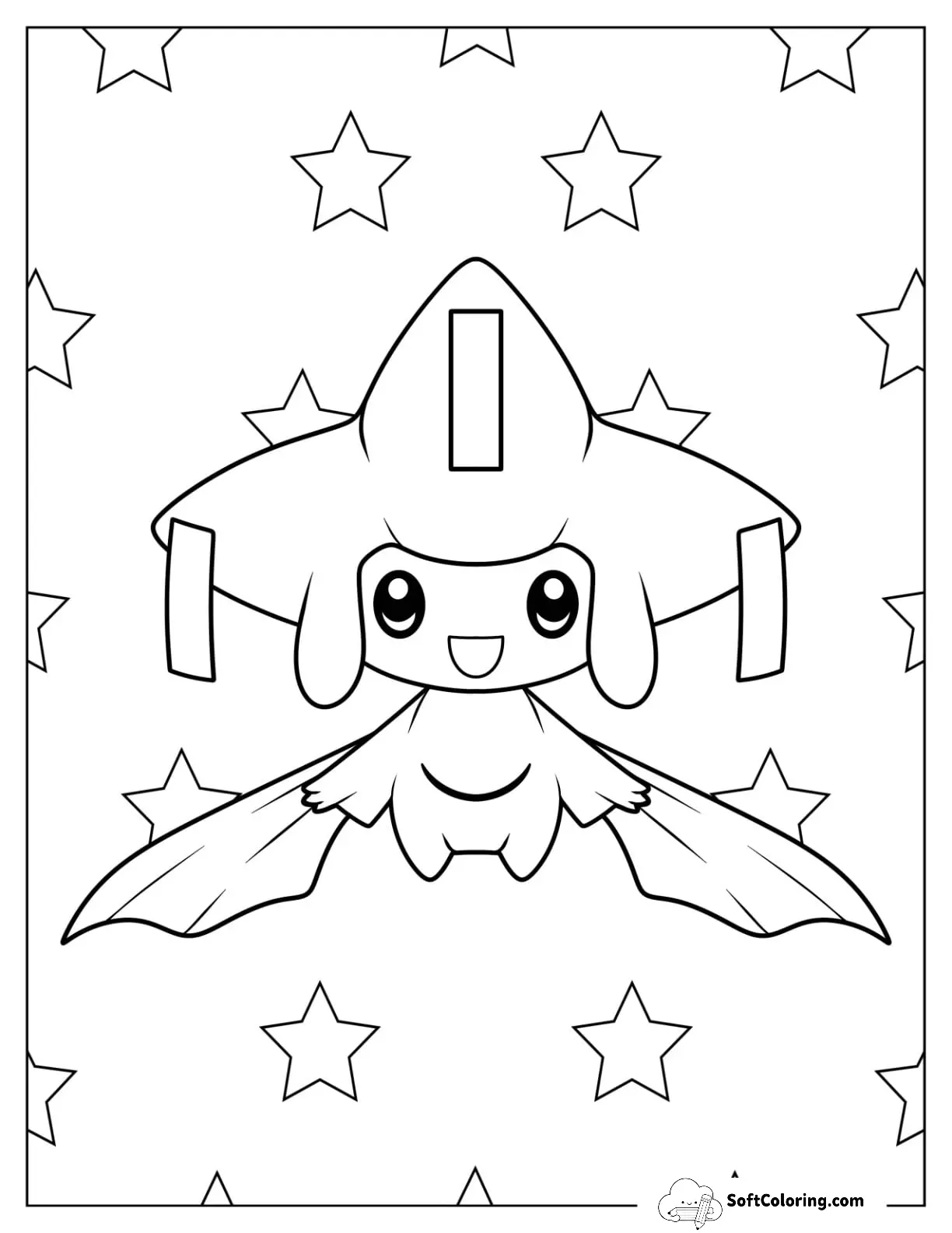 Jirachi Fairy Legendary Pokemon Coloring Page