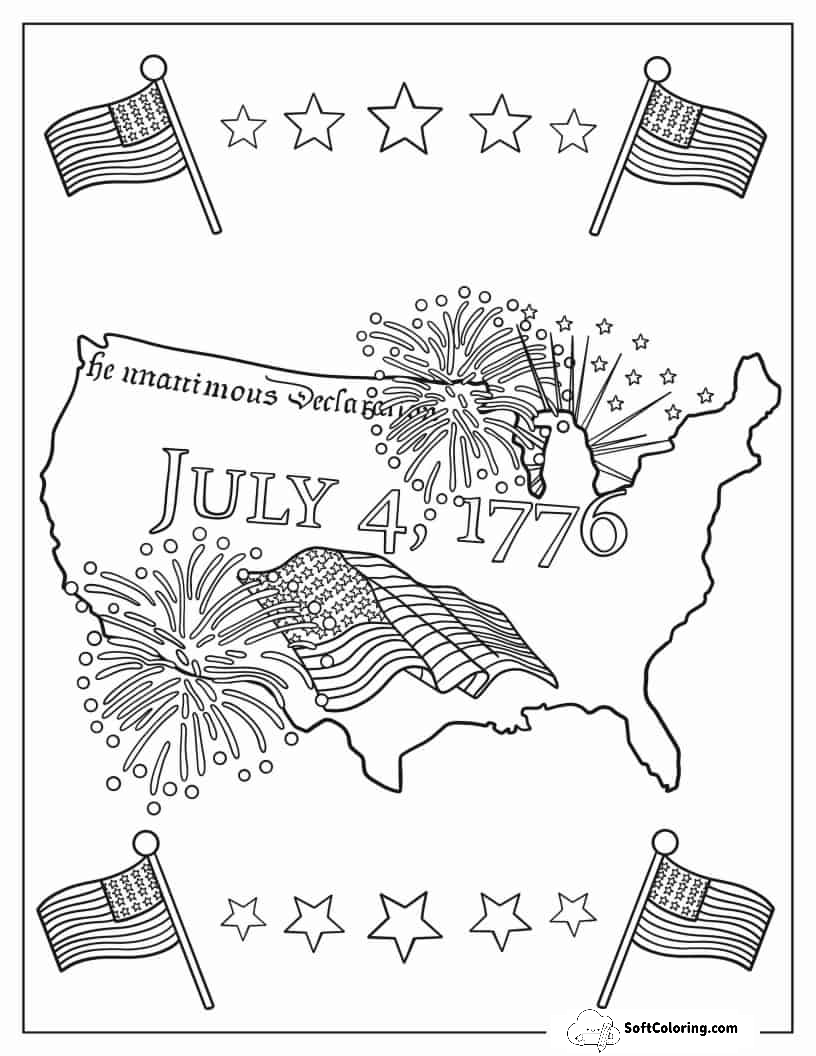 July 4Th 1776 Coloring Page