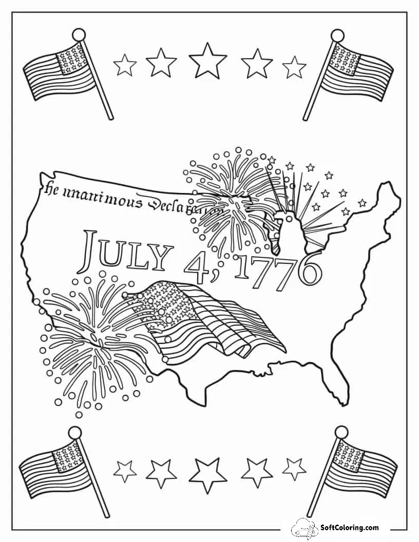 July 4Th 1776 Coloring Page