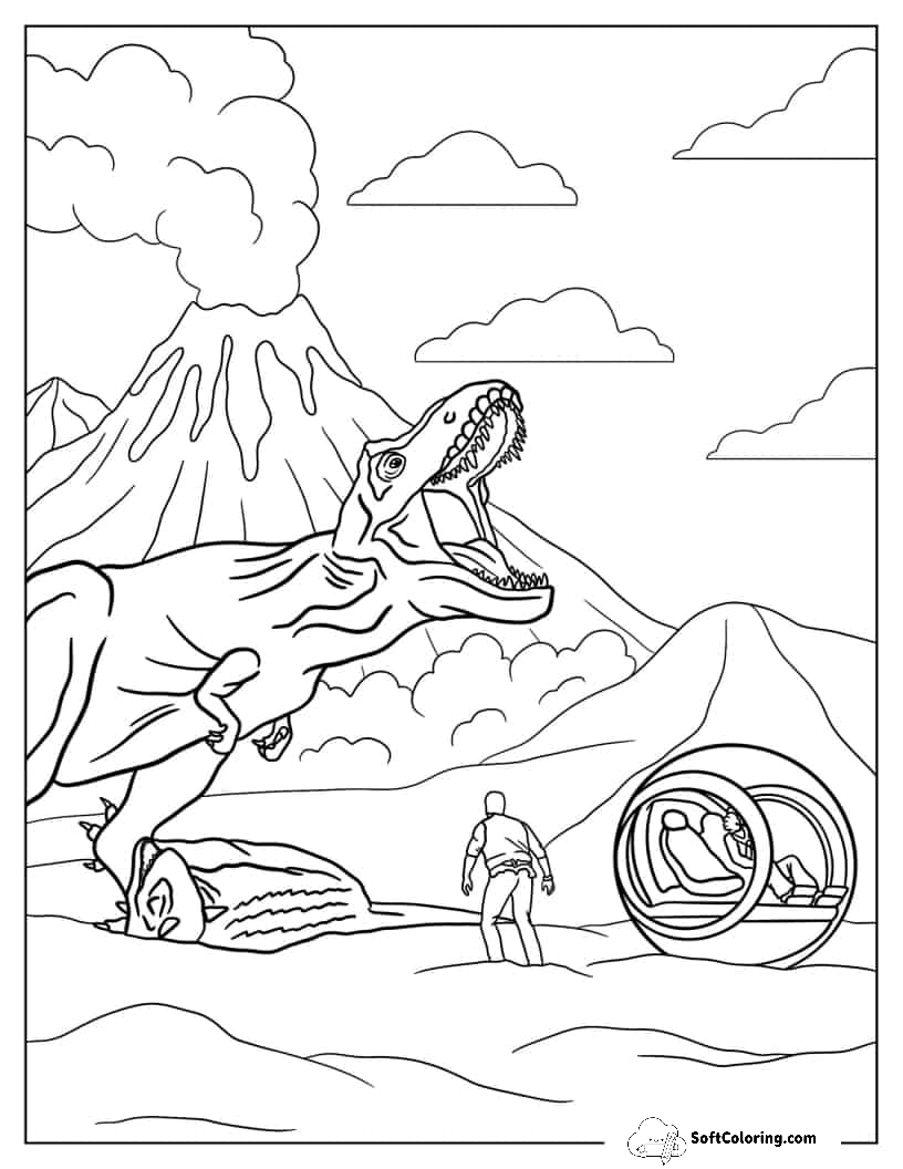Jurassic World Movie Poster Coloring Page