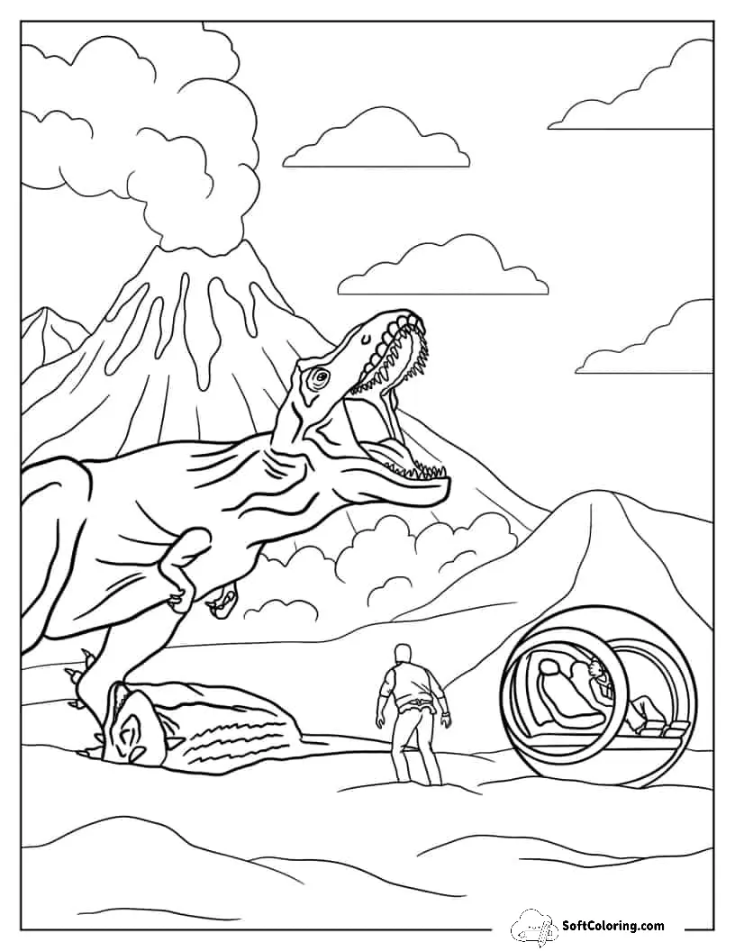 Jurassic World Movie Poster Coloring Page
