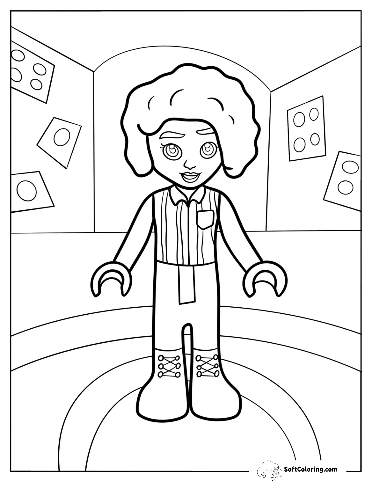 Kawaii Aliya Minifigure Lego Friends Coloring Page For Preschoolers