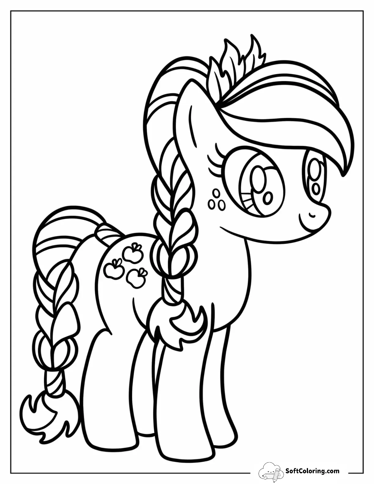 Kawaii Chibi Applejacl With Braided Hair For Preschoolers