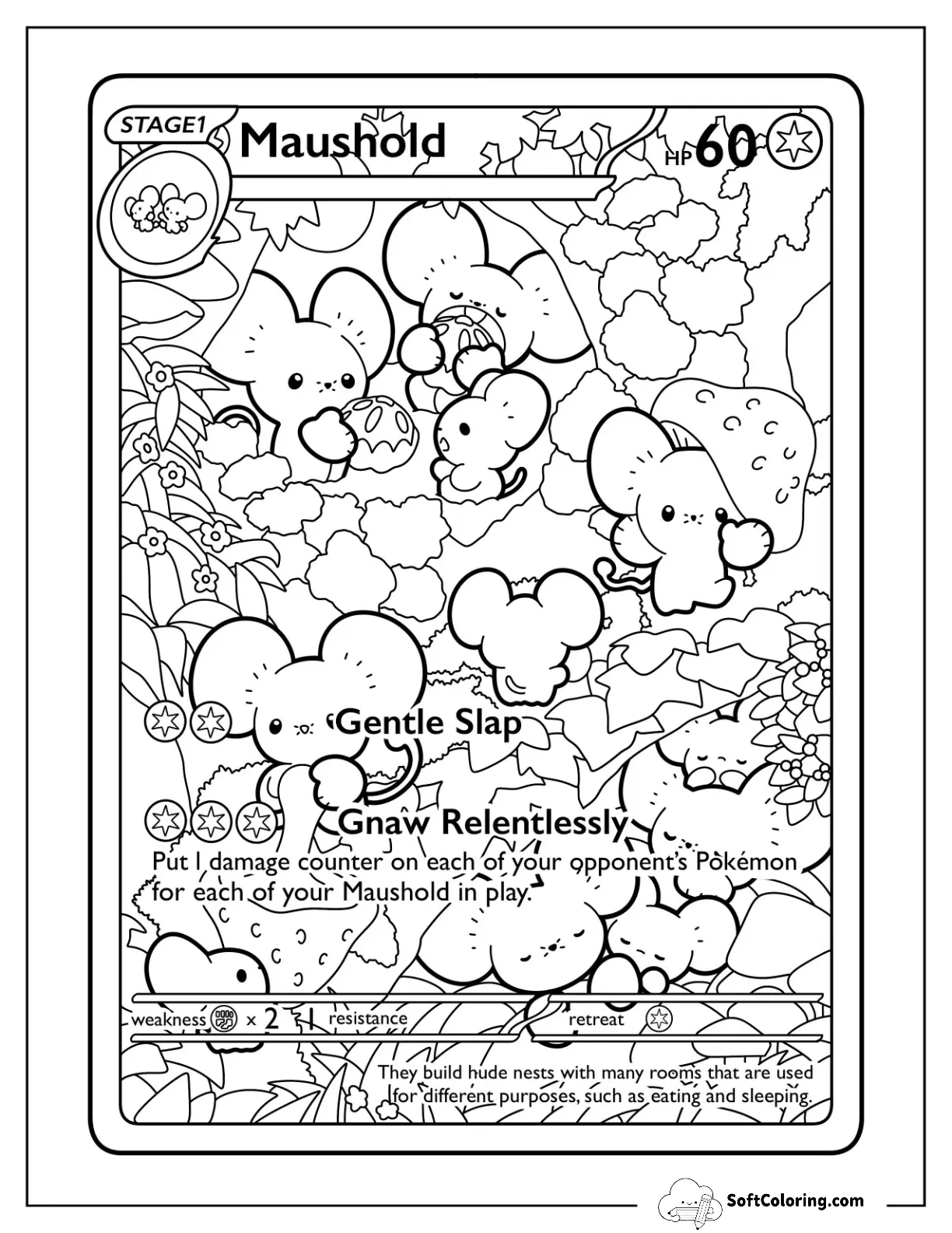 Kawaii Maushold Gentle Slap Pokemon Card