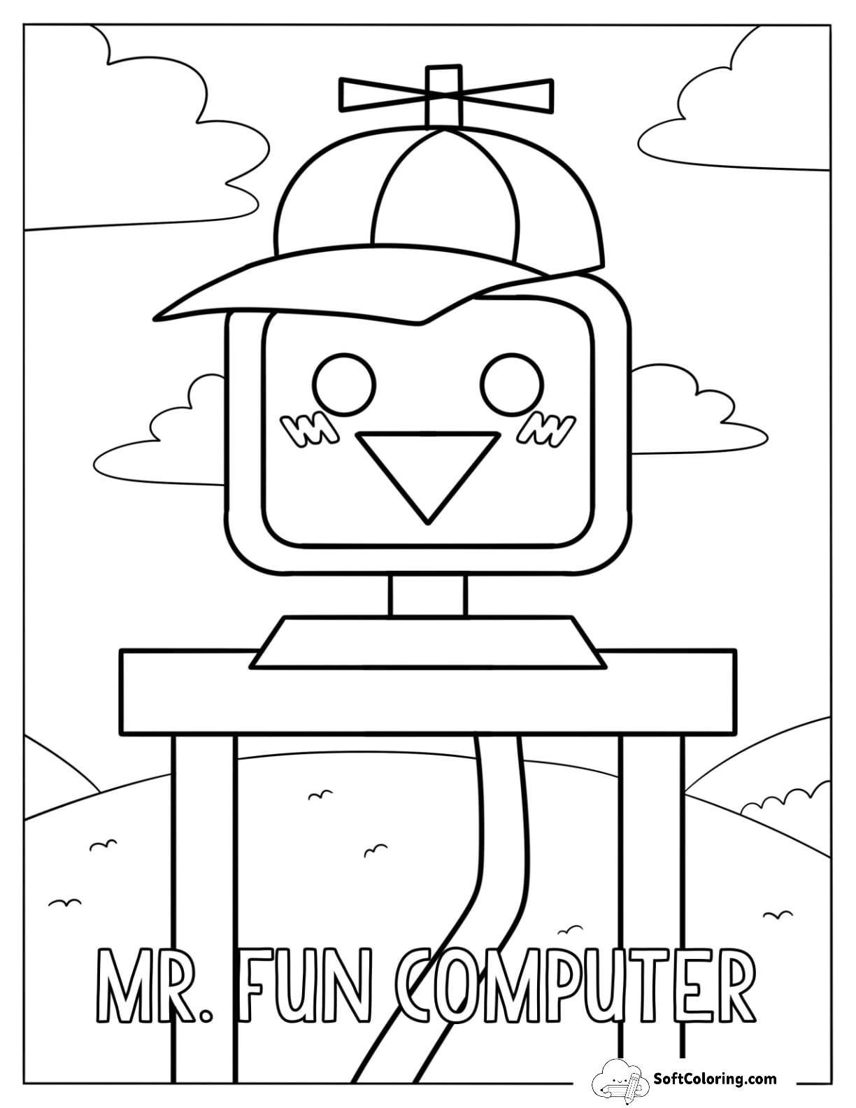 Sprunki Coloring Page Of Kawaii Mr Fun Computer