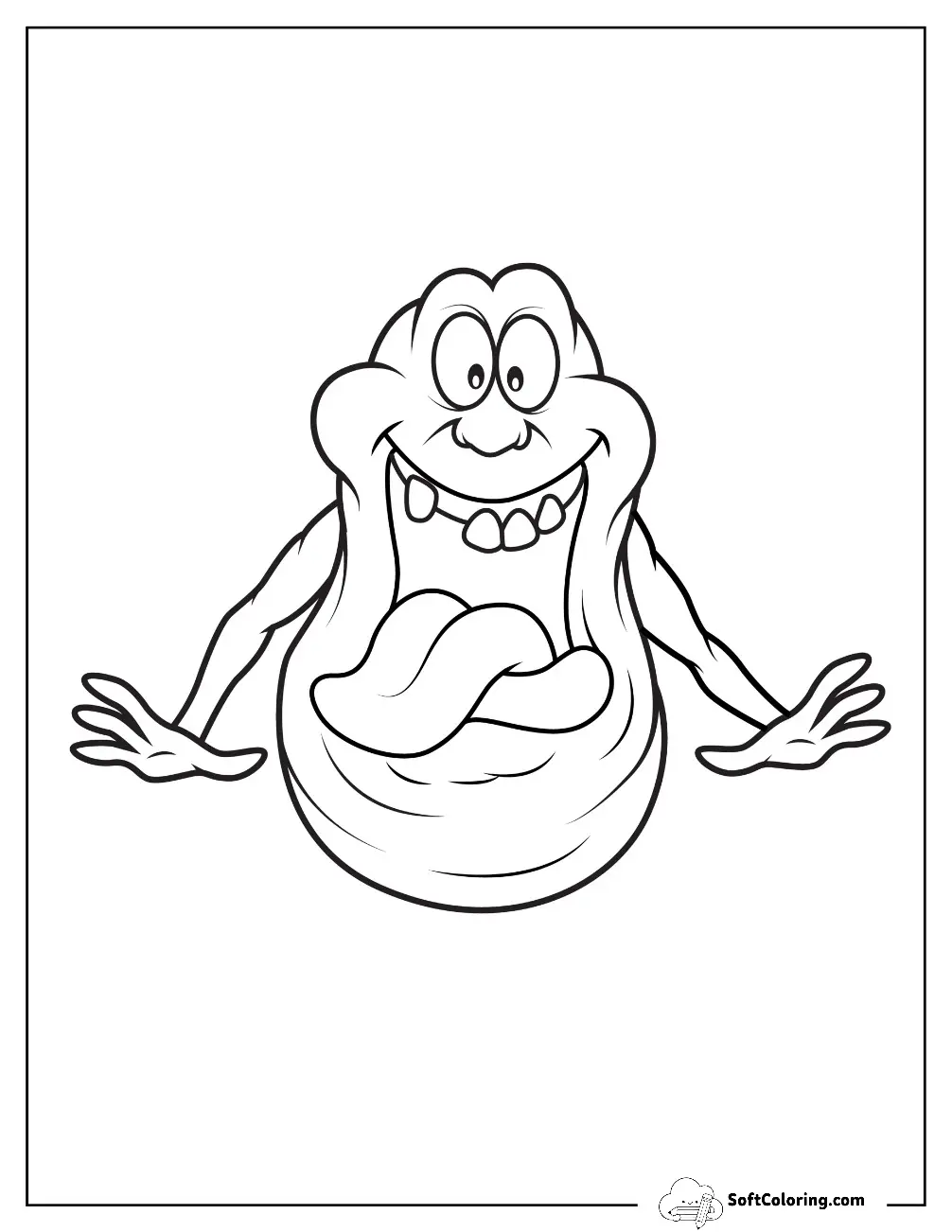 Ghostbusters Of Kawaii Slimer Smiling For Preschoolers