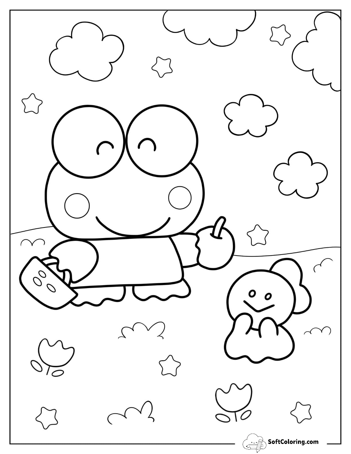 Keroppi Giving Teru Teru An Apple