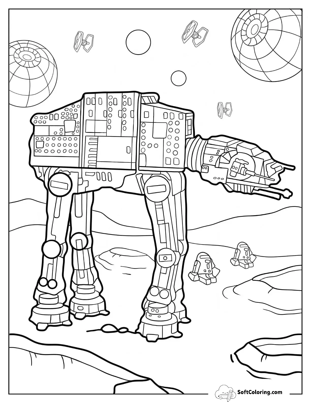 Lego Star Wars Coloring Page Of At At