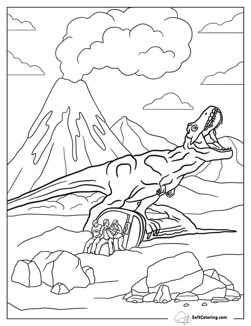 Large T-Rex From Jurassic World To Color