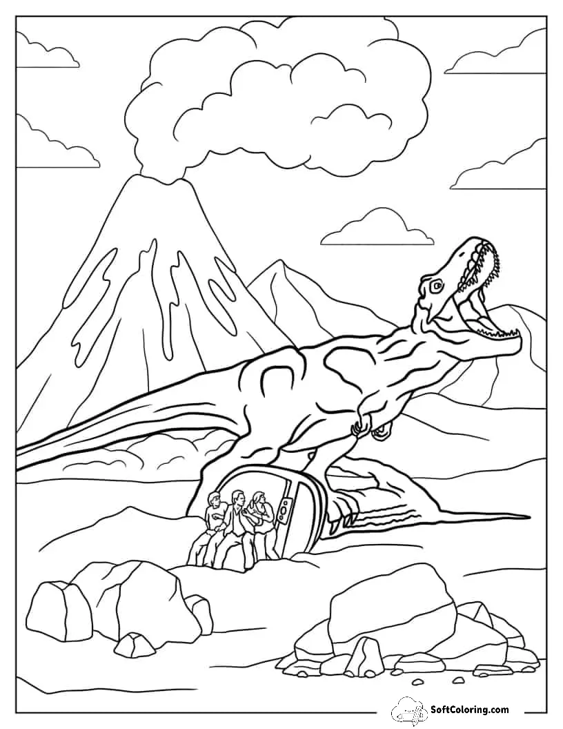 Large T-Rex From Jurassic World To Color