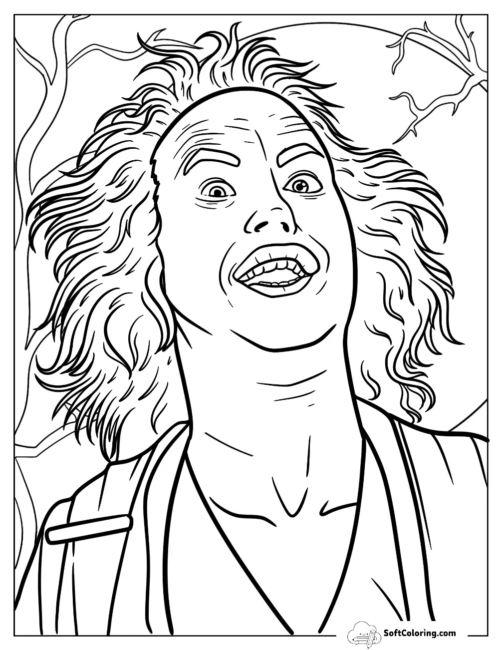 Laughing Beetlejuice Coloring Page