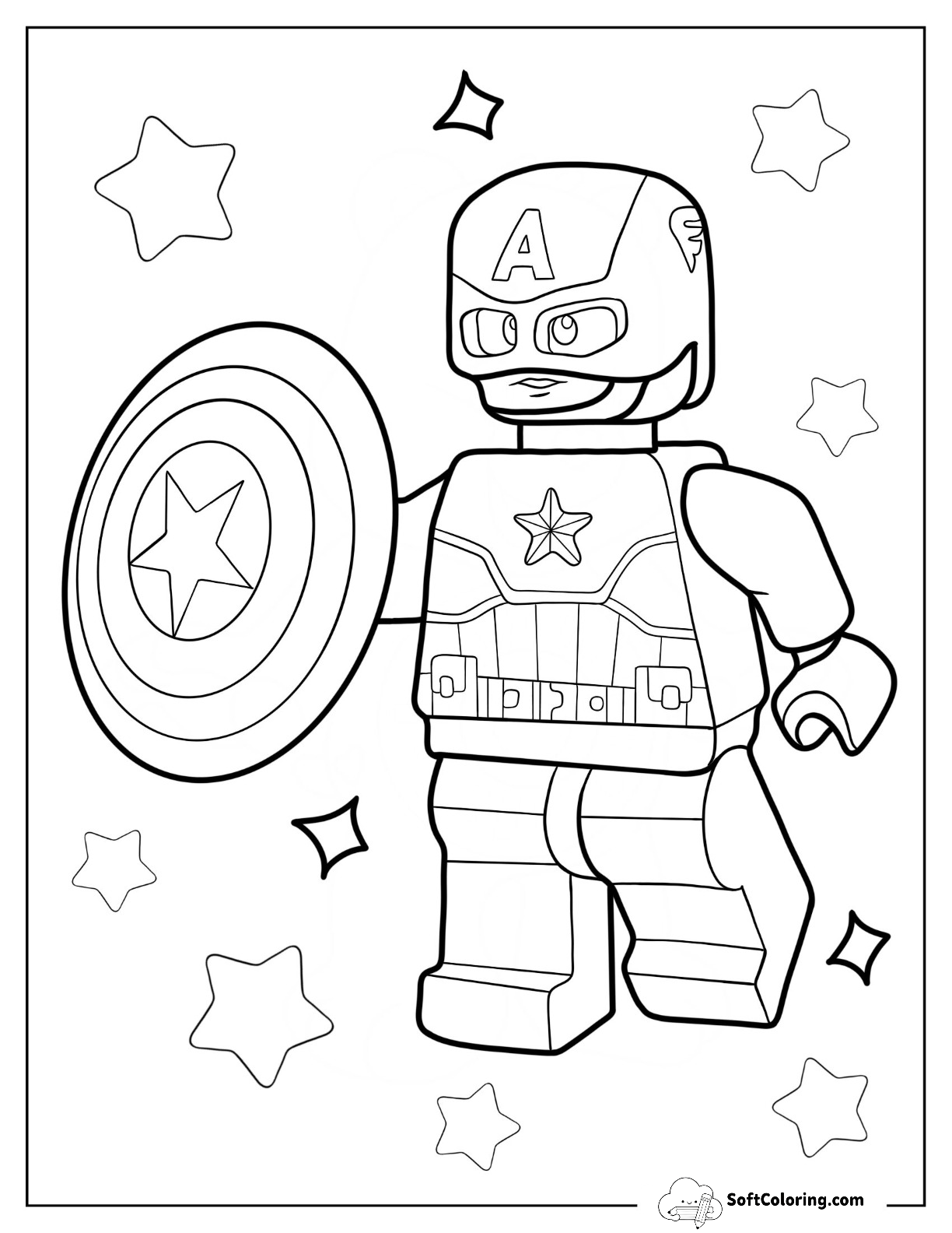 Lego Avengers Captain America Holding Shield