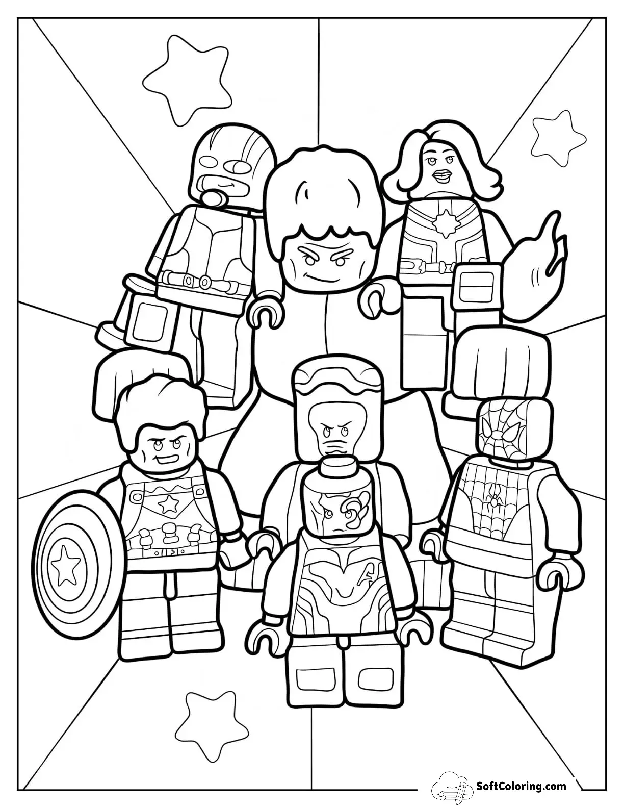 Iron Man, Nebula, Spider Man, Captain America, Black Widow, And Thor