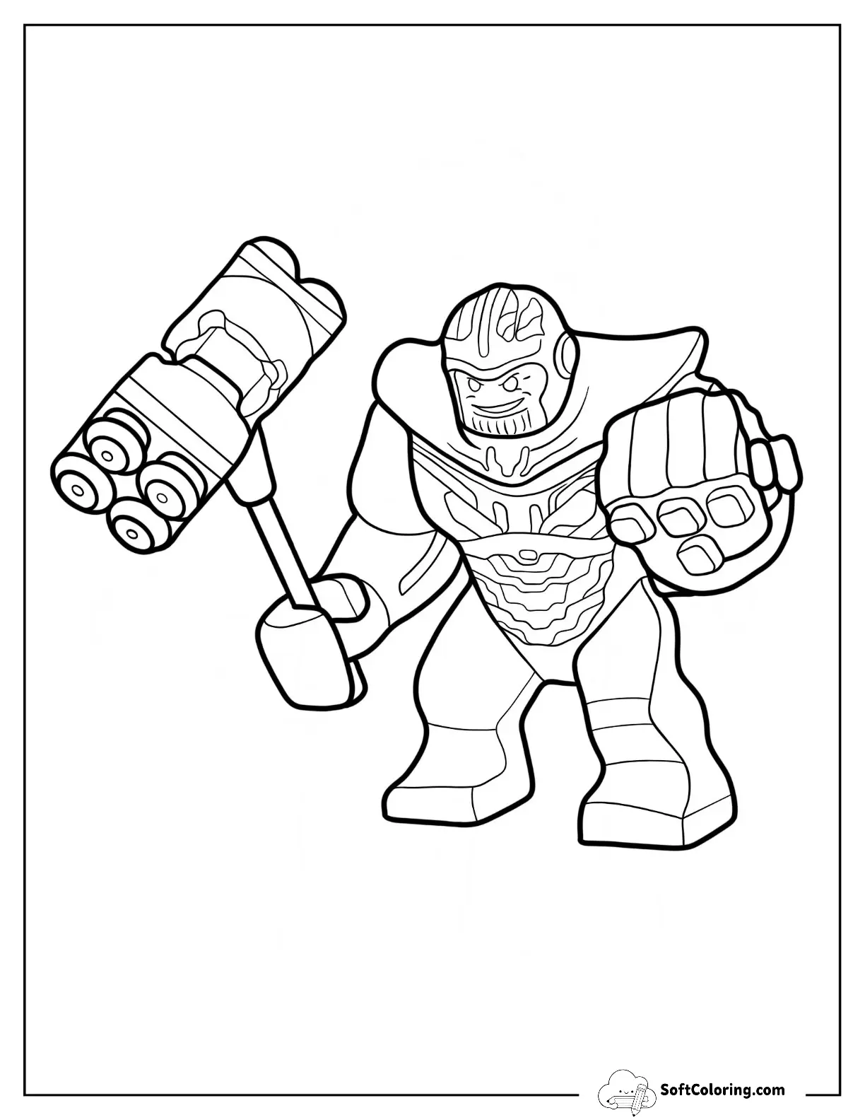 Thanos With Hammer And Infinity Gauntlet