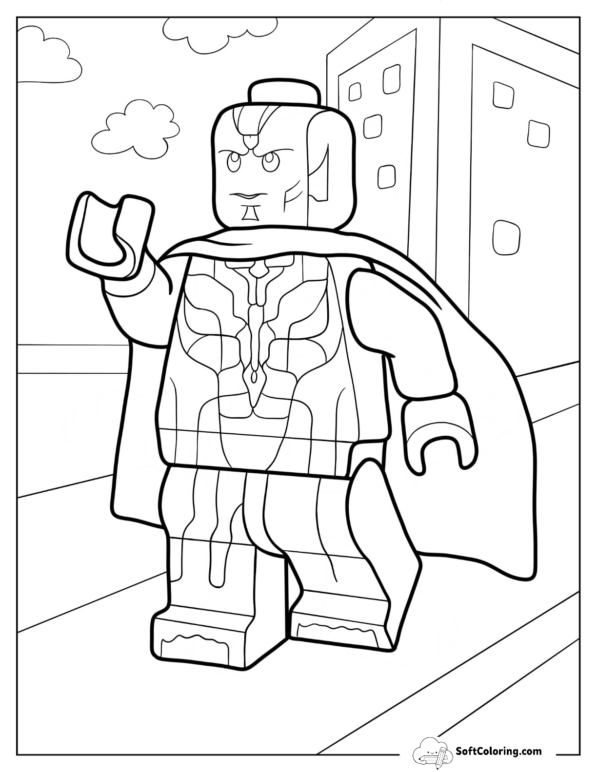 Lego Avengers Coloring Page Of Vision