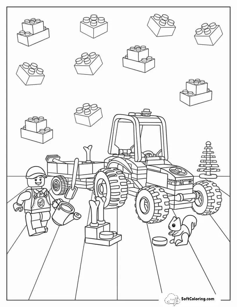 Lego City Park Tractor To Color