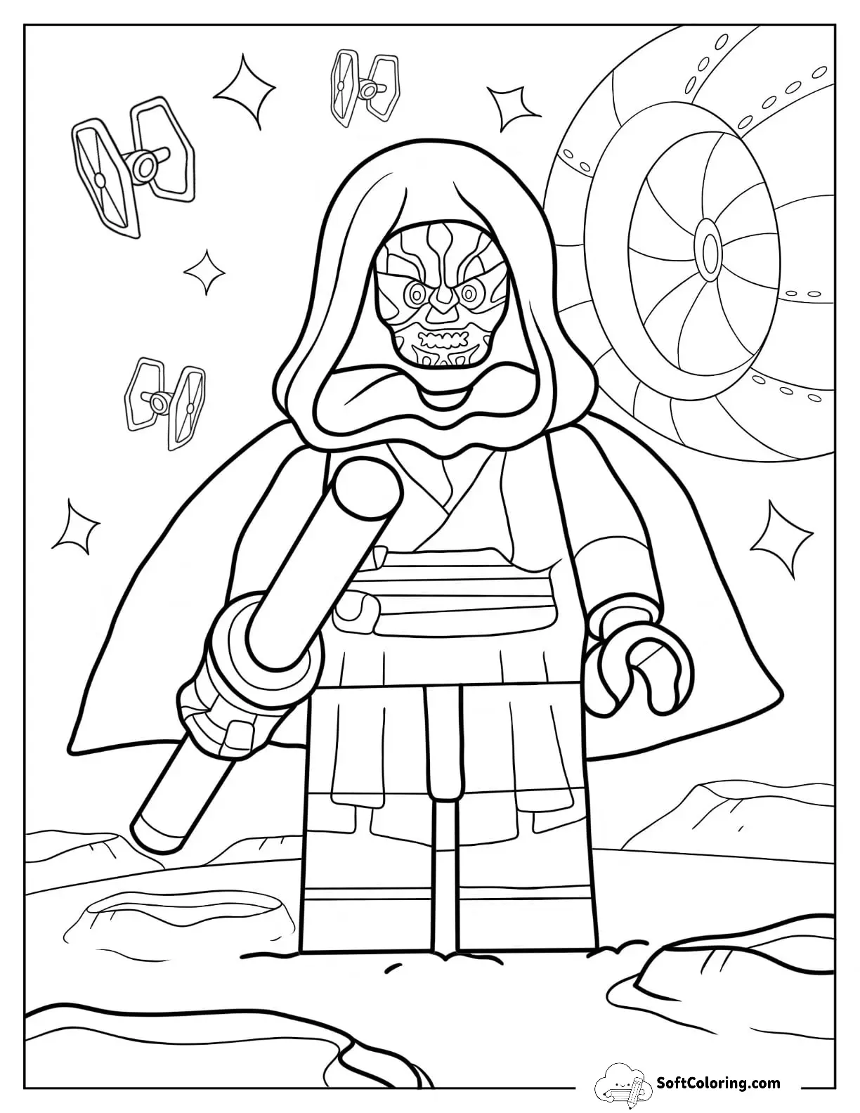 Darth Maul With Lightsaber And Cape