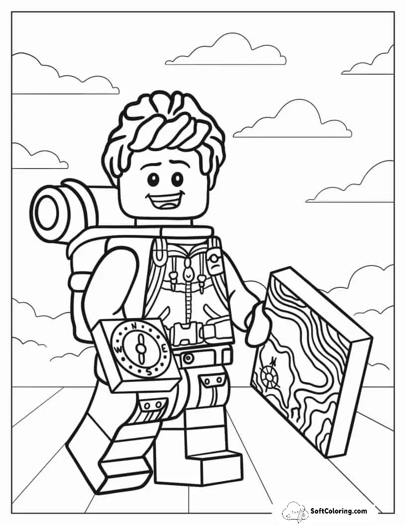 Lego Hiker To Color
