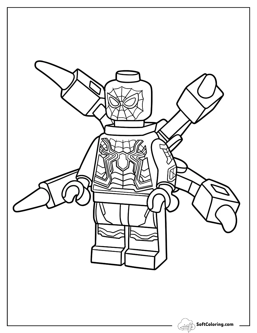 Lego Iron Spider-Man Coloring Page For Kids