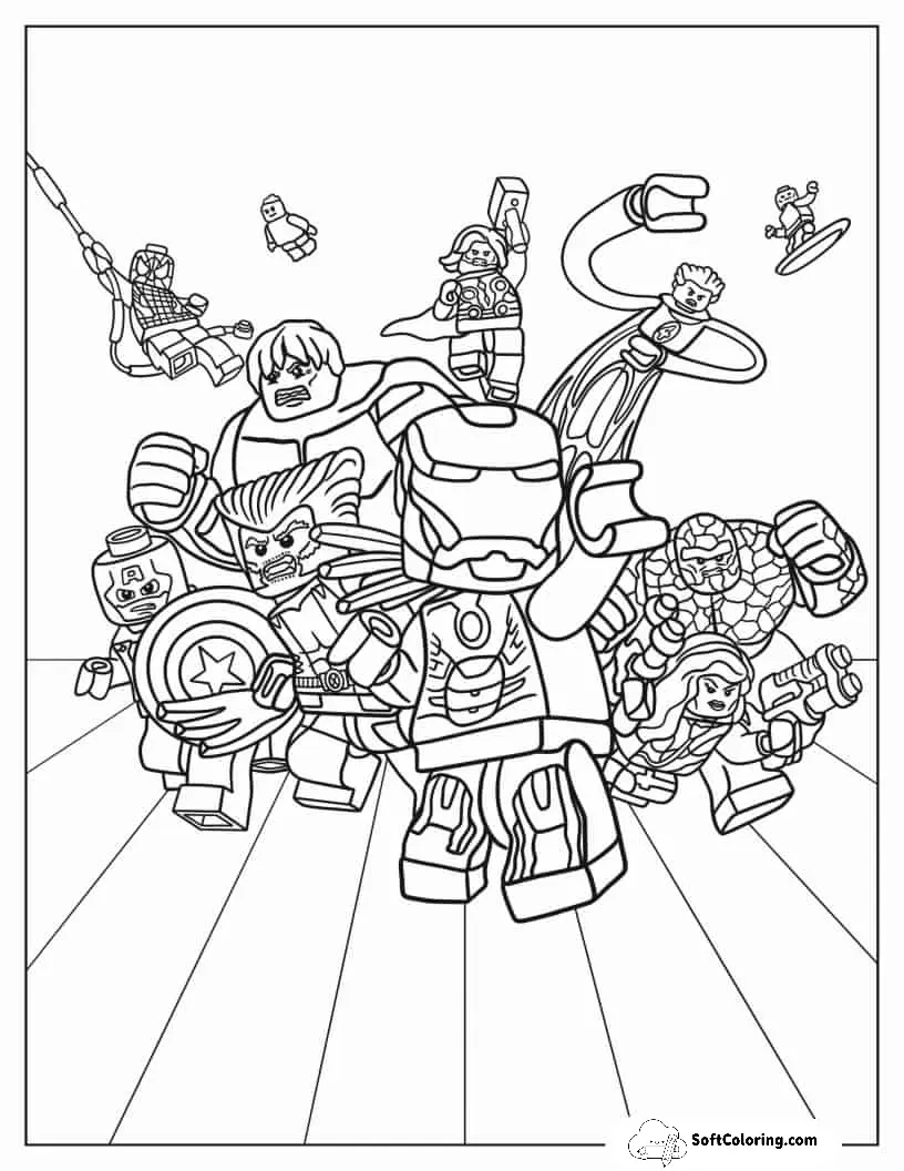 Lego Marvel Avengers Poster To Color