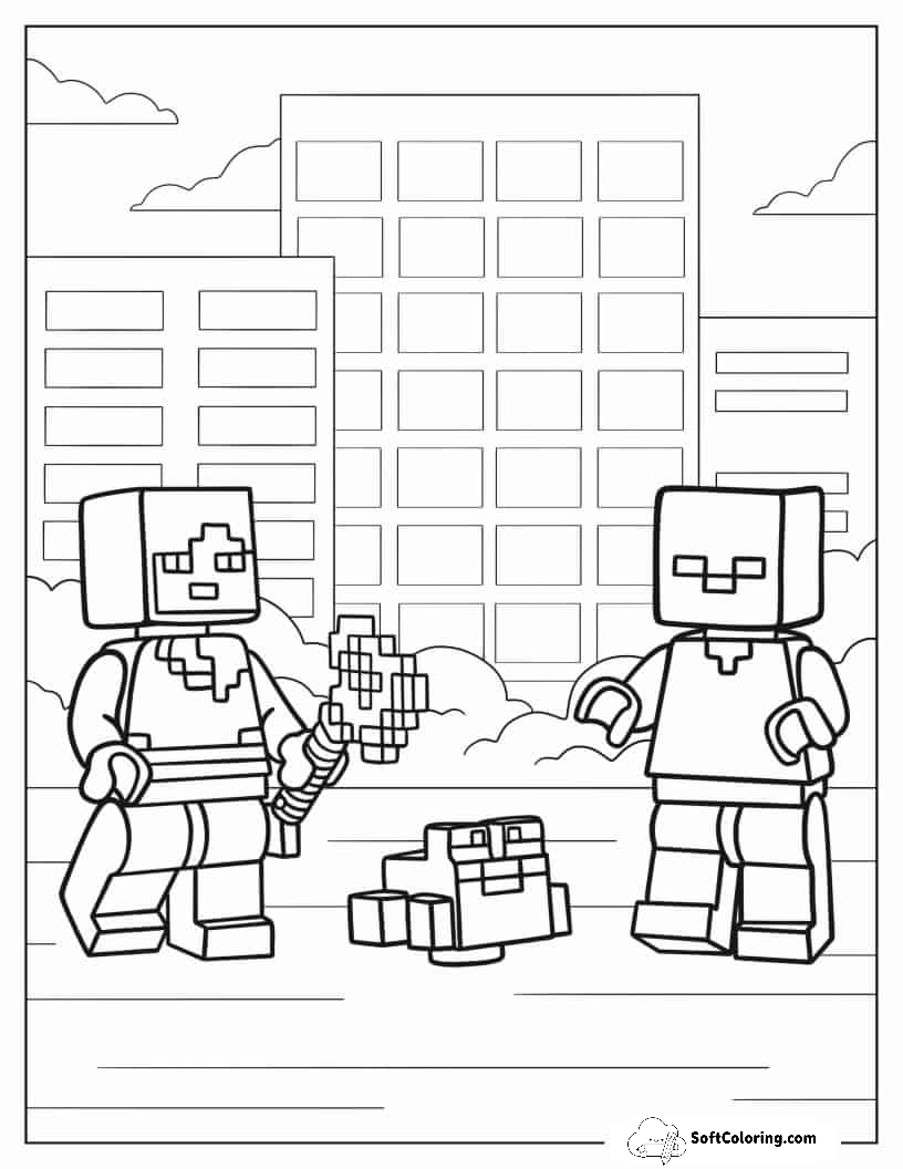Lego Minecraft The Swamp Adventure Coloring Page