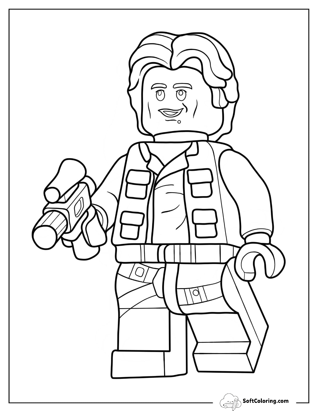 Lego Star Wars Coloring Page Of Han Solo For Preschoolers