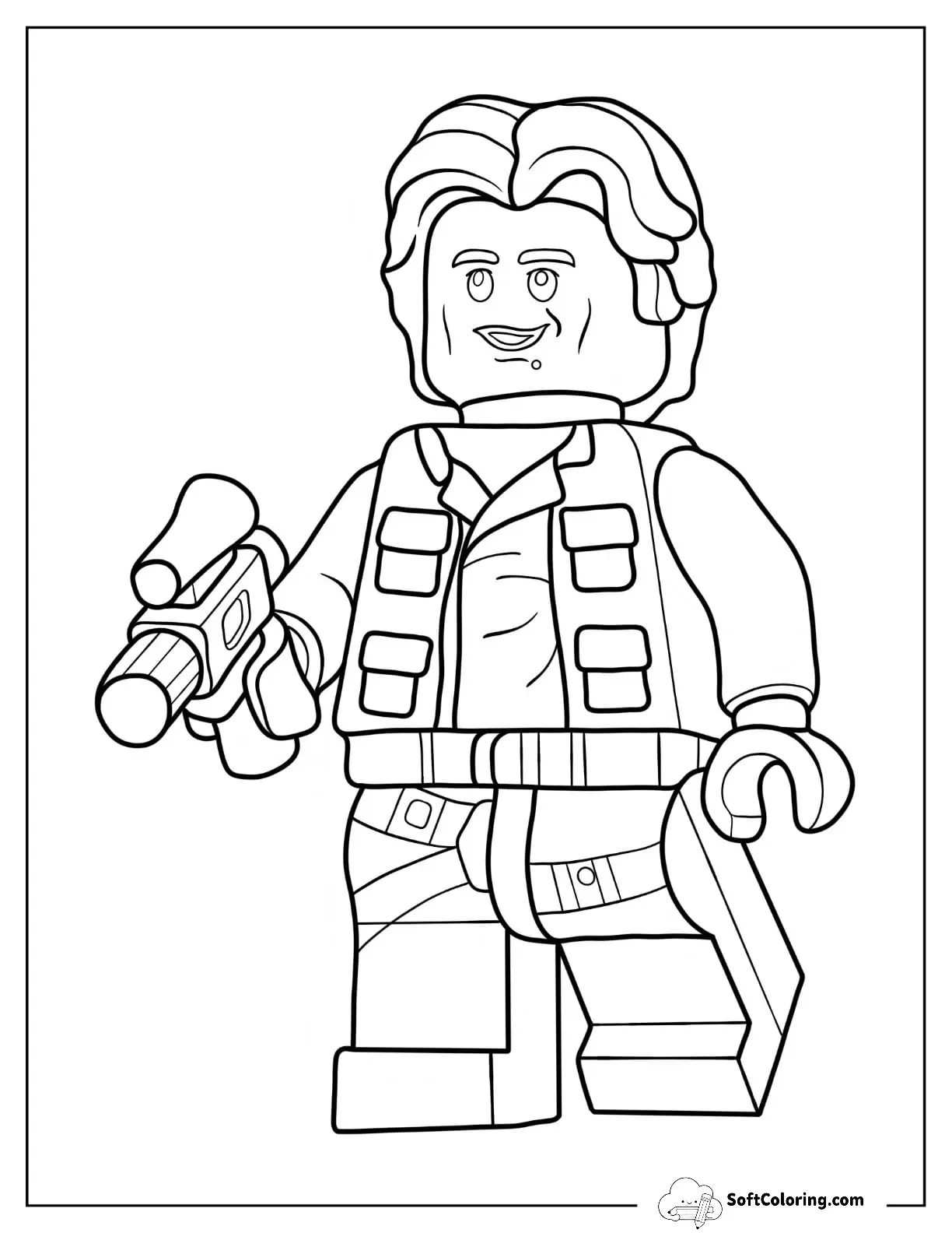 Lego Star Wars Coloring Page Of Han Solo For Preschoolers